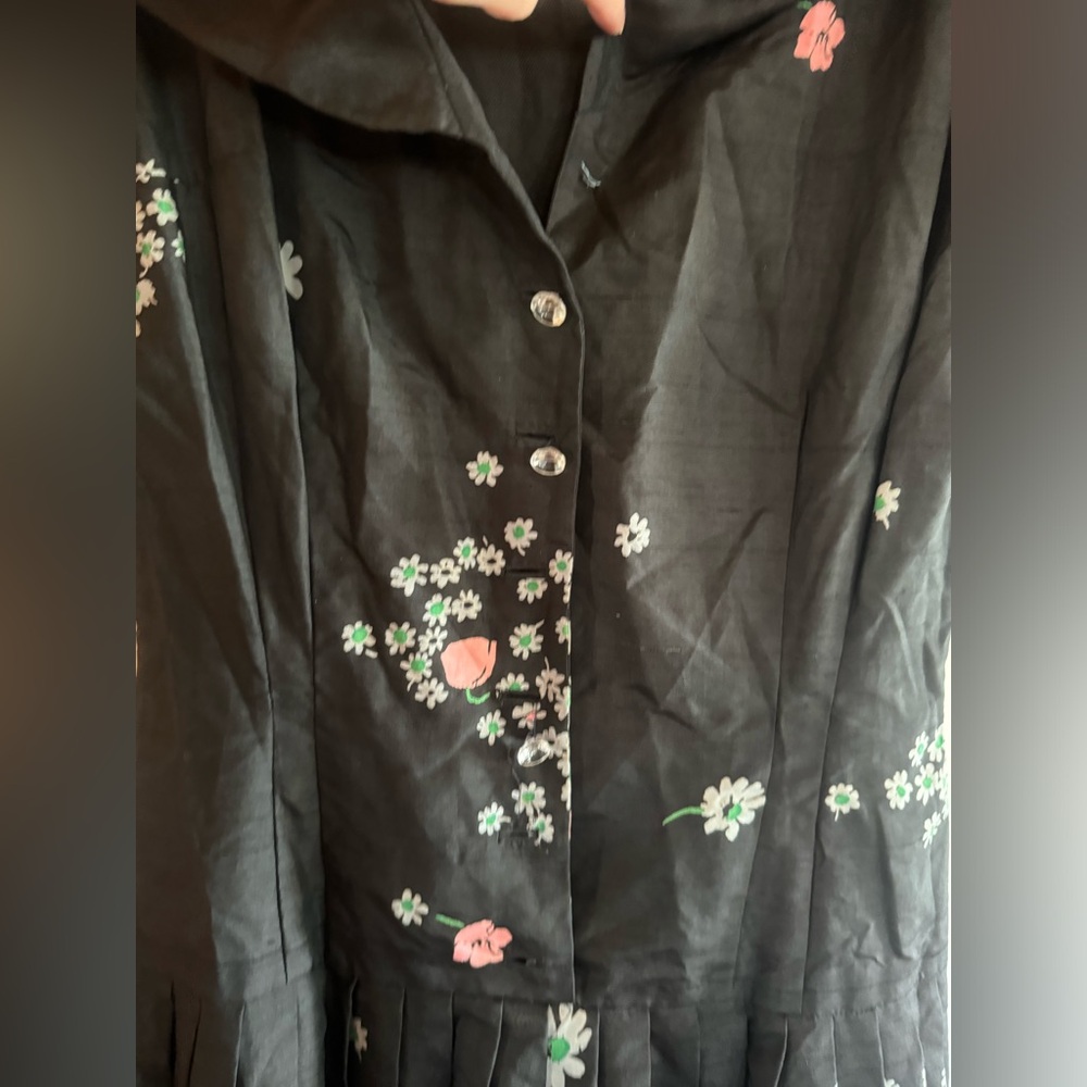 VTG women’s XS 50’s floral taffeta midi dress cocktail party dance reenactment - Picture 5 of 11